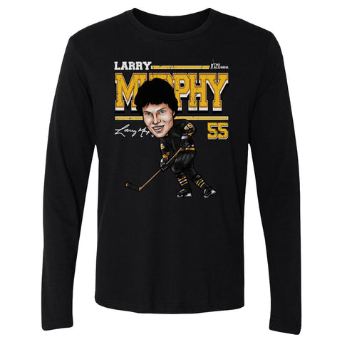 Larry Murphy T-Shirt - Pittsburgh Cartoon Long Sleeve Cotton Crewneck Tee Men's Long Sleeve T-Shirt - YinzerShop