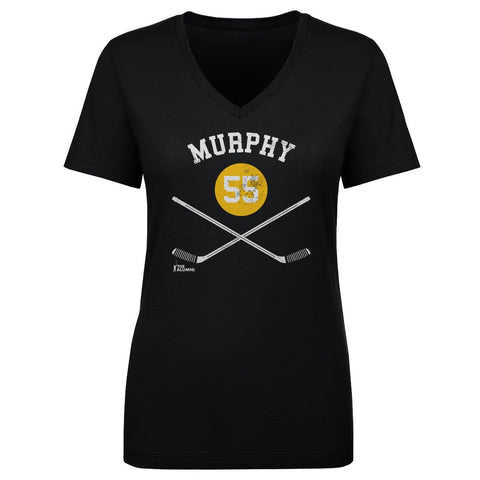 Larry Murphy V-Neck Cotton T-Shirt - Regular Fit Heather Cotton Blend Tee Women's V-Neck T-Shirt - YinzerShop