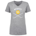 Larry Murphy V-Neck Cotton T-Shirt - Regular Fit Heather Cotton Blend Tee Women's V-Neck T-Shirt - YinzerShop