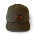 Leather Patch Camper Hat - RepresentPA Five Panel Adjustable Size Olive Green Cap Hat - YinzerShop