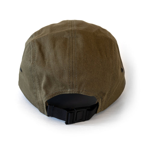 Leather Patch Camper Hat - RepresentPA Five Panel Adjustable Size Olive Green Cap Hat - YinzerShop
