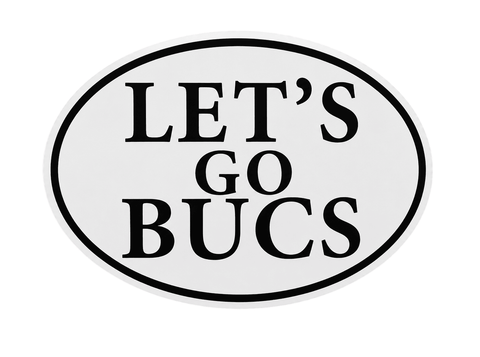 Let’s Go Bucs Pittsburgh Euro Oval Vinyl Sticker | Size: 5" x 3" Sticker - YinzerShop