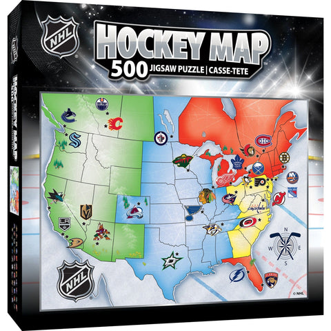 NHL Jigsaw Puzzle - 500 Piece USA Map Puzzle Featuring All NHL Teams Map
