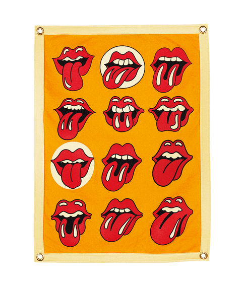 Lips Camp Flag • The Rolling Stones x Oxford Pennant Camp Flag - YinzerShop