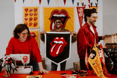 Lips Championship Banner • The Rolling Stones x Oxford Pennant Championship Banner - YinzerShop