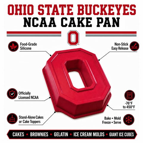 Ohio State Buckeyes Cake Pan – Officially Licensed Silicone Non Stick Mold