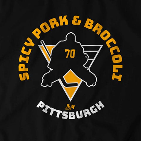 Louis Domingue: Spicy Pork & Broccoli Pittsburgh Penguins-Pro Hockey - YinzerShop