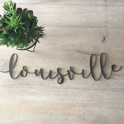 Louisville Wall Decor - Recycled Steel Metal Wall Sign with Rust Resistant Finish Wall Decor - YinzerShop