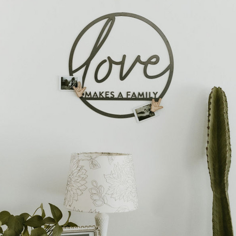 'Love Makes a Family' Circle Wall Decor