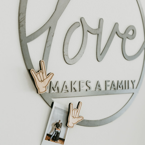 'Love Makes a Family' Circle Wall Decor