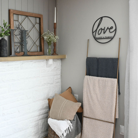 'Love Makes a Family' Circle Wall Decor