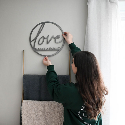 'Love Makes a Family' Circle Wall Decor