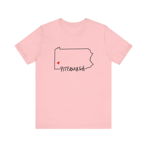 Love Pittsburgh Pennsylvania Short Sleeve T-Shirt - Unisex bella+canvas 3001 T-Shirt - YinzerShop