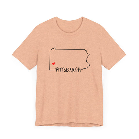Love Pittsburgh Pennsylvania Short Sleeve T-Shirt - Unisex bella+canvas 3001 T-Shirt - YinzerShop