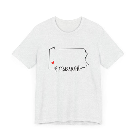 Love Pittsburgh Pennsylvania Short Sleeve T-Shirt - Unisex bella+canvas 3001 T-Shirt - YinzerShop