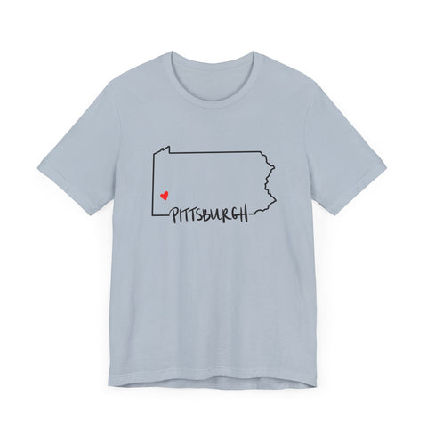 Love Pittsburgh Pennsylvania Short Sleeve T-Shirt - Unisex bella+canvas 3001 T-Shirt - YinzerShop