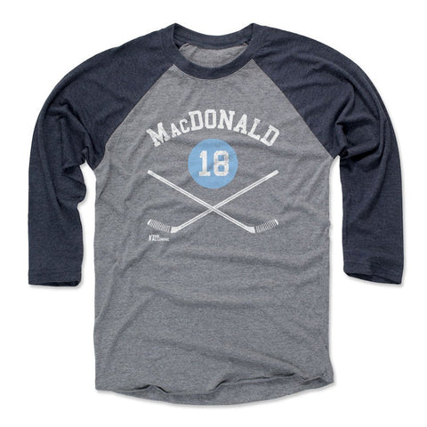Lowell MacDonald T-shirt – Pittsburgh Hockey Shirt | 18 Sticks Jersey Raglan Tee Men's Baseball T-Shirt - YinzerShop
