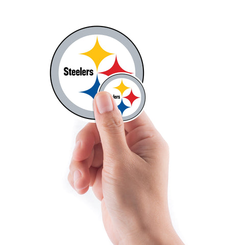 Pittsburgh Steelers - 5 Logo Minis (Mixed Sizes) - Official NFL - Reusable Vinyl Decals