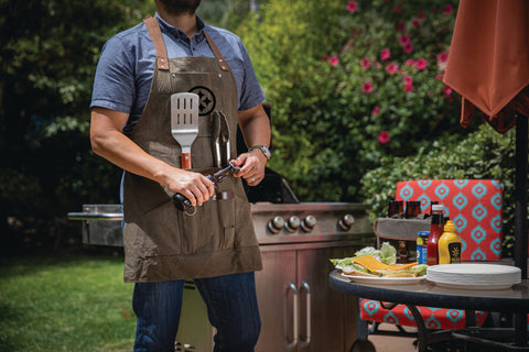 Pittsburgh Steelers - BBQ Apron with Tools & Bottle Opener Barware Picnic Time Family of Brands   