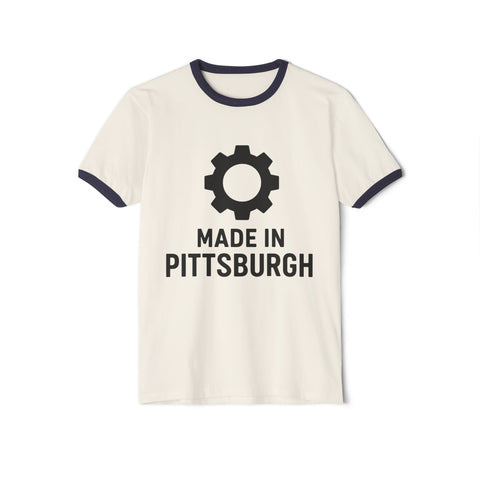 Made in Pittsburgh - Unisex Cotton Ringer T-Shirt T-Shirt - YinzerShop