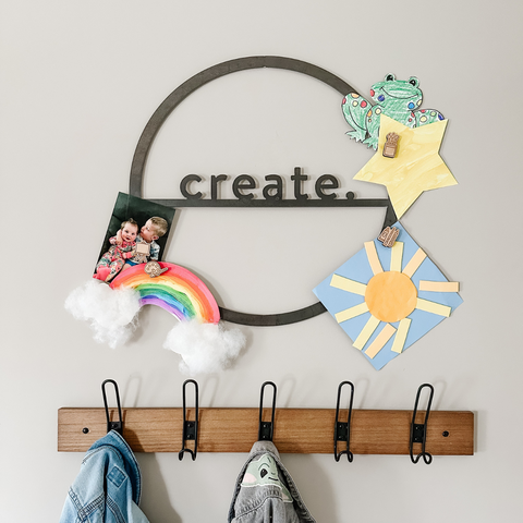 Magnetic Wall Decor - Steel Magnetic Sign Circle | Minimalist Wall Art Display