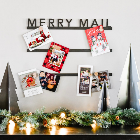 "Merry Mail" Bars - Magnetic Christmas Card Display