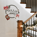 Magnetic Christmas Card Wreath - Merry Mail Script Font Holiday Card Holder Wall Decor - YinzerShop