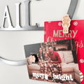 Magnetic Christmas Wreath - Steel Card Holder | Festive Holiday Decor With Santa Font Wall Decor - YinzerShop