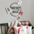 Magnetic Christmas Wreath - Steel Card Holder | Festive Holiday Decor With Santa Font Wall Decor - YinzerShop