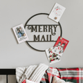 Magnetic Christmas Wreath - Steel Card Holder | Festive Holiday Decor With Santa Font Wall Decor - YinzerShop
