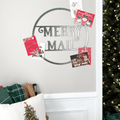 Magnetic Christmas Wreath - Steel Card Holder | Festive Holiday Decor With Santa Font Wall Decor - YinzerShop