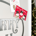 Magnetic Christmas Wreath - Steel Card Holder | Festive Holiday Decor With Santa Font Wall Decor - YinzerShop