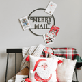 Magnetic Christmas Wreath - Steel Card Holder | Festive Holiday Decor With Santa Font Wall Decor - YinzerShop