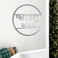 Magnetic Christmas Wreath - Steel Card Holder | Festive Holiday Decor With Santa Font Wall Decor - YinzerShop