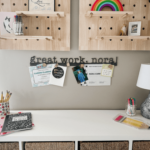 Magnetic Display Bar - Custom Name Steel Sign | Certificate Display Holder & Project Magnet Wall Decor - YinzerShop