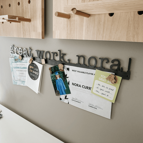 Magnetic Display Bar - Custom Name Steel Sign | Certificate Display Holder & Project Magnet Wall Decor - YinzerShop