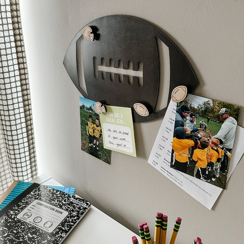 Football Wall Decor – Magnetic Display Board | Steel Wall Art for Sports Room