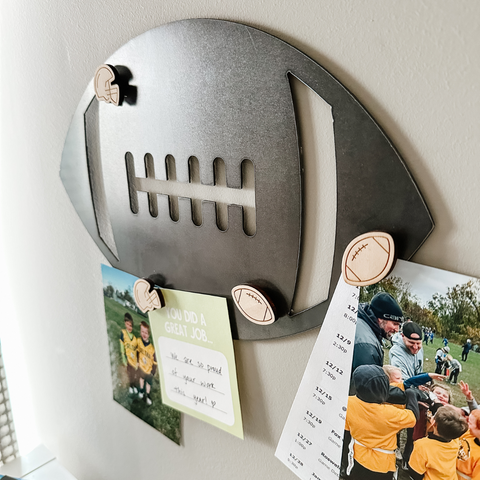 Football Wall Decor – Magnetic Display Board | Steel Wall Art for Sports Room