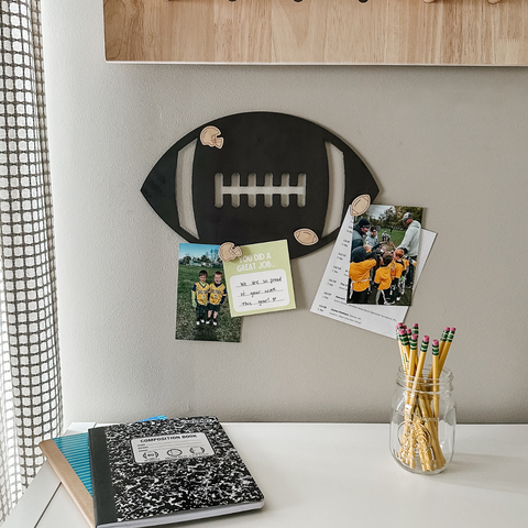 Football Wall Decor – Magnetic Display Board | Steel Wall Art for Sports Room