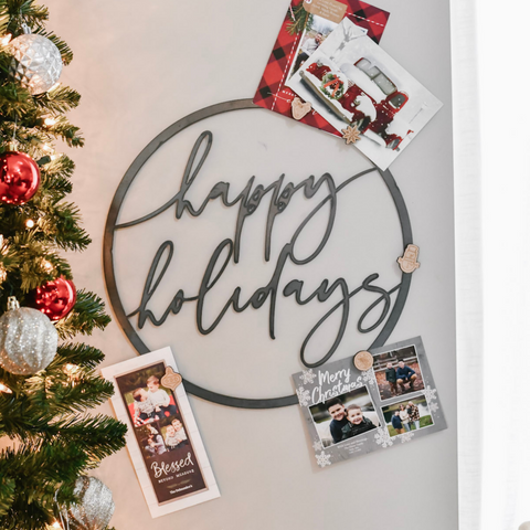 Happy Holidays Magnetic Circle Sign