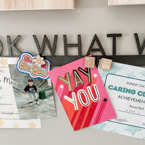 'Look What We Did' Magnetic Bar (sans serif font)