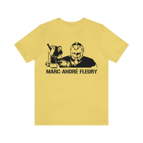 Marc-André Fleury Legend T-Shirt Short Sleeve Tee T-Shirt Printify Yellow S 