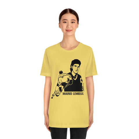 Mario Lemieux Legend T-Shirt Short Sleeve Tee T-Shirt Printify   