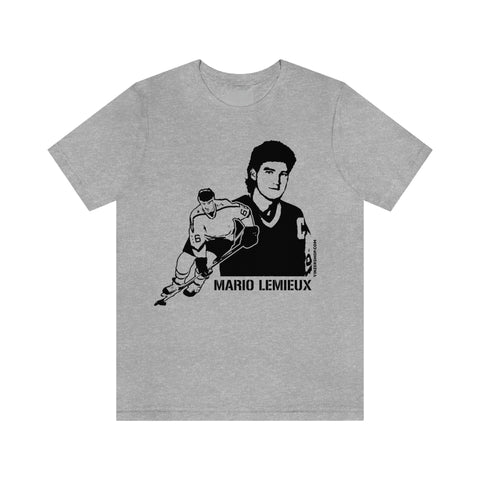 Mario Lemieux Legend T-Shirt Short Sleeve Tee T-Shirt Printify Athletic Heather S 