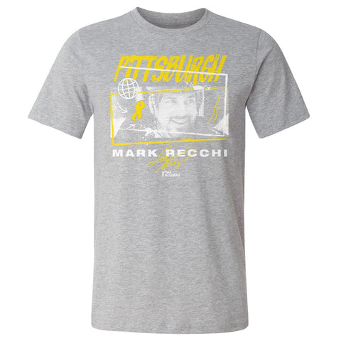 Mark Recchi T-Shirt - Pittsburgh Tones Crewneck Cotton Tee | Short Sleeve Graphic Sports Shirt Men's Cotton T-Shirt - YinzerShop