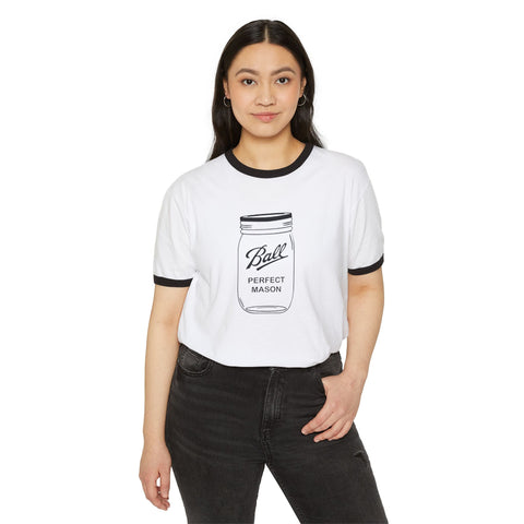 Mason Jar - Unisex Cotton Ringer T-Shirt T-Shirt - YinzerShop