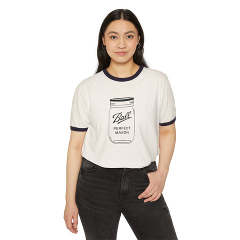 Mason Jar - Unisex Cotton Ringer T-Shirt T-Shirt - YinzerShop