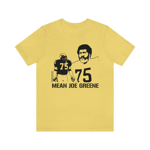 Mean Joe Greene Legend T-Shirt Short Sleeve Tee T-Shirt Printify Yellow S 
