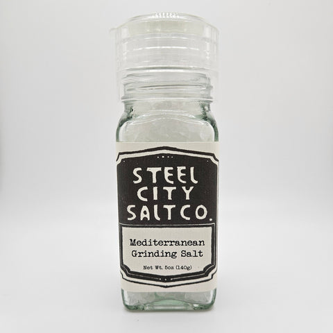 Mediterranean Grinding Salt - Coarse Sea Salt With Fine Grinder Settings | Pure White Crystals - YinzerShop