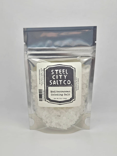 Mediterranean Grinding Salt - Coarse Sea Salt With Fine Grinder Settings | Pure White Crystals - YinzerShop
